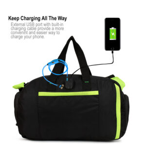Gene Bags® MN-0329 Duffle / Gym & Travelling Bag with USB Holder and Shoe Cave