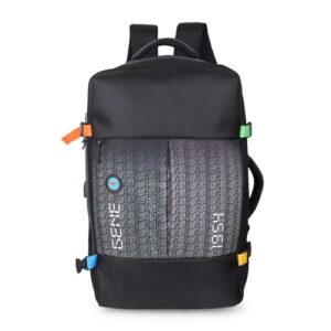 GENE BAGS MP-1007 Seek 50 Ltrs Large Overnighter Travel Laptop Backpack | Expandable Spacious Bag With Dual Handle for Travelling and Camping, All-Purpose Bag for Business & Leisu (Black & Grey)